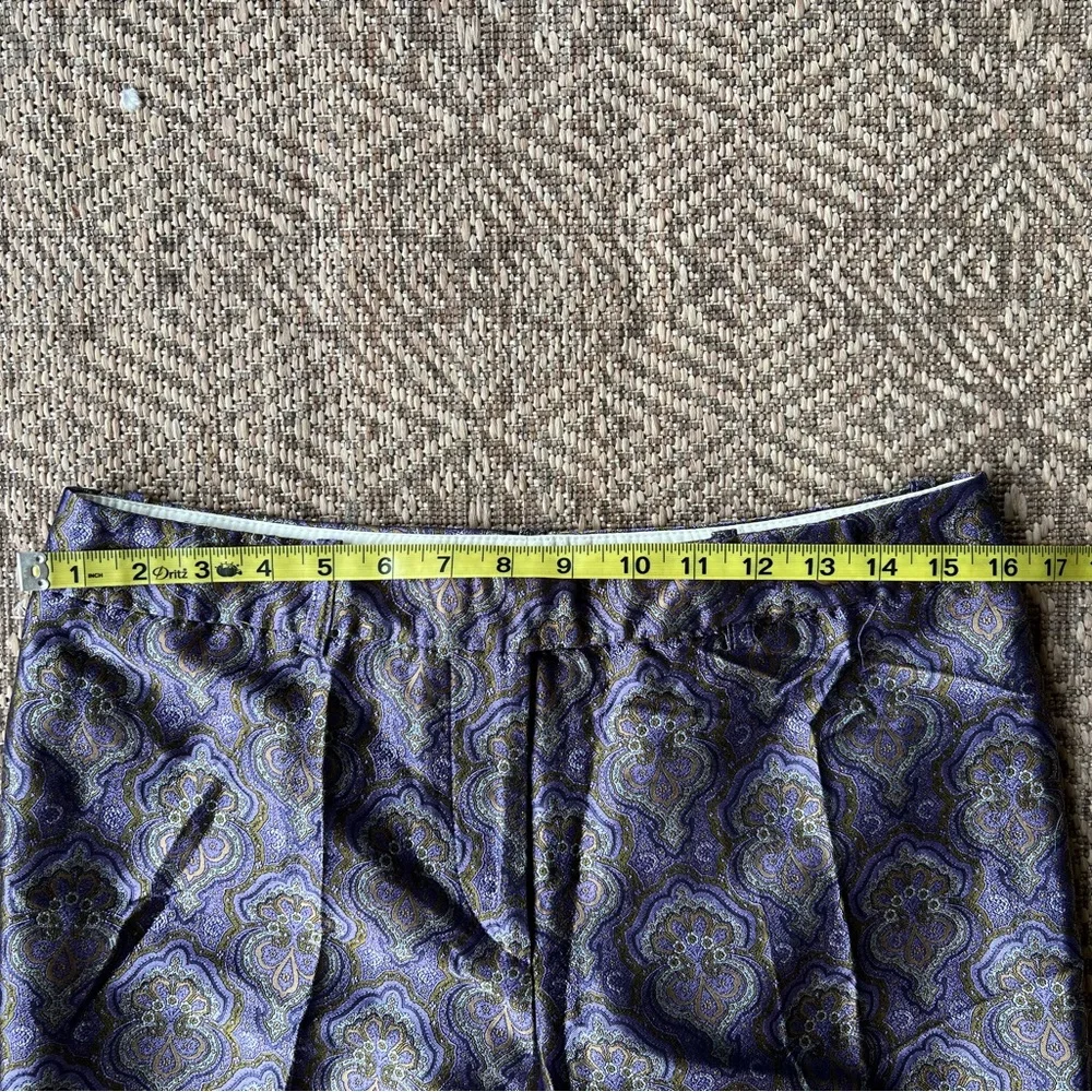 Michael Kors Collection Purple‎ Silk Brocade Trousers Womens 8